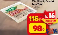 MİS MİHALİÇ PEYNİRİ TAM YAĞLI 350 G